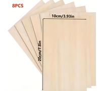 TEMU 8 piezas de madera contrachapada de de 200 x 100 x 2 mm, madera contrachapada de para manualidades, de talla de madera para proyección láser, pintura artística