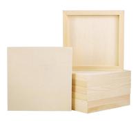 TEMU 8 piezas de Paneles de Madera Sin Acabar 20x20cm - Perfectos para Pintar, Teñir y Proyectos con Pinturas al Óleo y Acrílicas