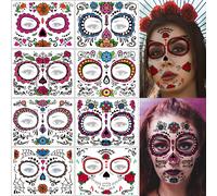 TEMU 8 Piezas de Tatuajes Temporales para Halloween, Serie , Maquillaje de , Broma de Tatuajes Falsos