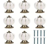 TEMU 8 Piezas de Tiradores de Cerámica Vintage para Muebles - Manijas para Armarios, Cajones y Gabinetes (3.7x3.5 cm) | Accesorios Crema para Cocina y Baño