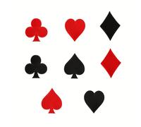 TEMU 8 piezas/paquete de parches bordados con de póker de , corazones, diamantes y , apliques termoadhesivos DIY para ropa