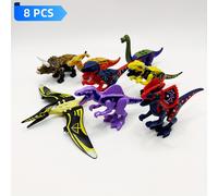 TEMU 8 piezas/set Bloques de Construcción con Figuras Miniaturas Temáticas del Mundo Dinosaurio, Miembros Desmontables, Juguete para Decoración del Hogar, Fiestas, , Navidad y Regalos Infantiles