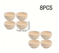 TEMU 8 tazones de madera hechos a , que miden 39X24 mm - Tazones adecuados para pintar, tus diseños , decoración de escritorio y que no , decoración festiva, no alimentario (cuentas)