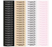 TEMU 80 Etiquetas de costura hechas con cuidado, aptas para varios textiles y proyectos, disponibles en múltiples colores para ropa y complementos de costura