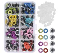 TEMU 80pcs Ojos y de Crochet Seguros, Ojos de Seguridad de Plástico, Arandelas, Tamaños Surtidos para Animales de Peluche, Fabricación de Muñecas, Suministros para Amigurumi