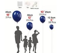 TEMU 88pcs Globos Azul Perla, Tamaños Diferentes 45.72cm 30.48cm 25.4cm 12.7cm para Decoración de