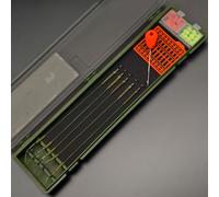 TEMU 89 Piezas de Accesorios para Pesca de Carpa en Organizadora, 5 Anzuelos con Gancho Tamaño 2#, 4# y 6#, 1 Aguja para , 20 Detenedores de y 63 Señuelos para Carpa