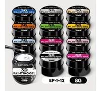 TEMU 8g 12 Colores Esmalte de Uñas en Gel DIY - Gel Sólido, Híbrido Semi-Permanente Removible con Colorante para Diseños de Uñas, Manicura, Pedicura - Adecuado para Uñas Artificiales