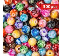 TEMU 8mm 300/150pcs Cuentas Acrílicas Espaciadoras Sueltas para Hacer Joyería, Pulseras y Aretes Hechos a DIY