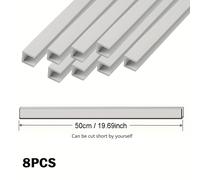 TEMU 8pcs/12pcs Ranura de U de PVC, Canal de Guía DIY, Banda de para Vidrio de Acuario, Puede Usarse como Guía de Cajón DIY, Ranura de Almacenamiento, para Puerta de Armario Deslizante