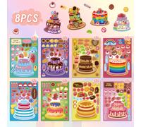 TEMU 8pcs/16pcs Pegatinas de Rompecabezas para Pasteles DIY - Recompensas Vibrantes para Laptops, Botellas de Agua, Teléfonos y Patinetas - Personalización y Atractiva para Tus Dispositivos