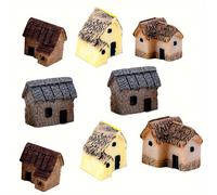 TEMU 8pcs Mini Casa de Jardín Pequeña Casa Estatua Terrario Estatua Decoración de Jardín en Miniatura Estatua de , Regalo de , Regalo de San Valentín