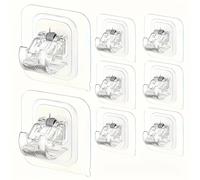TEMU 8pcs Soportes para Barra de Cortina Autoadhesivos de Fácil Instalación - Sin Taladro, Ganchos Ajustables para Baño y Cocina - Plástico Duradero