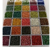 TEMU 9, 200 Cuentas de Vidrio, 2.5 mm en 30 Colores, Utilizadas para la Fabricación de Joyas, Incluyendo Materiales para Pulseras, Collares, Anillos y Aretes en un Kit para Hacer Joyas