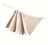 TEMU 9 Banderines Multicolor Triangulares - Guirnalda Decorativa de 269.24 Pies para Graduaciones, y Más | Conjunto en Marrón y Crema, Ideal para Fiestas y Celebraciones | Banderines de Tela