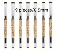 TEMU 9 bolígrafos extra de 0. con punta redonda | Negro, , Azul | de escritura elegante, Papelería de estética coreana