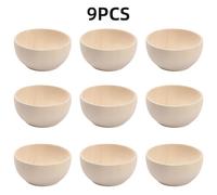 TEMU 9 Cuencos de Madera Redondos, Mini Cuencos de Madera Sin Acabar de 1.57*0.94 Pulgadas, Ideales como Platos Decorativos para , No para