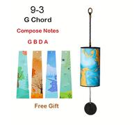 TEMU 9 de campanas de viento de bambú con 4 C Dm - Diseño de mármol en , azul, , naranja - Ideal para el hogar, jardín, patio - Regalo para amantes de la , campanas de viento para el exterior