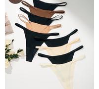 TEMU 9 Packs de Tangas Sin Costuras, Panties Elásticas de Cintura , Lencería y Ropa Interior para Mujer