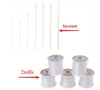 TEMU 9 Piezas/SET Agujas Especiales para Enhebrar Cuentas, Accesorios para Pulseras Wenwan, Herramienta de Enhebrado Elástico, Artefacto para Crochet y Abalorios