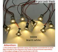 TEMU 9 Piezas YELEDWAY Mini Focos LED Empotrados - Regulables IP65 Voltaje DC12V Base de Cuña para Techo con Luz /Blanca, Ideales para Escaleras, Gabinetes, Iluminación de Vitrinas DIY