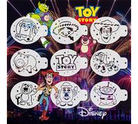 TEMU 9 plantillas de personajes de Disney Toy Story - , , Jessie, Lotso, Slinky, estampados de plástico reutilizables para pintar, pared, manualidades de tela, regalos y decoración del hogar