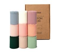 TEMU 9 Rollos de Cinta de Satén de Gasa de Poliéster Multicolor | 1.5 Pulgadas x 21 Yardas, Cinta de con Bruñido para Envolver Regalos, , de Novia y Decoraciones