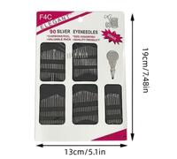 TEMU 90 Agujas + 1 Enhebrador por Set. Kit de Agujas de Coser a de Acero Inoxidable de Resistencia, Agujas de Bordar de Ojo Grande y un Enhebrador - Varios Tamaños Adecuados para Coser, , Bordar