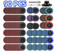 TEMU 90 piezas Conjunto de discos de lijado de 2 pulgadas, varios kits para herramientas de amoladora rotativa de molde de lijado, material de papel, de aluminio, de alimentación no