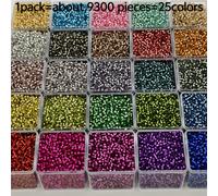 TEMU 9300 cuentas de vidrio de calidad de 2.5 mm en 25 colores, estilo bohemio, ideales para pulseras, collares y bordados de ropa - de Halloween para madres y , suministros para hacer cuentas y joyas