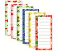 TEMU 9pcs Blocs de Notas Magnéticos para Nevera, Blocs de Notas Magnéticos con Diseño de Frutas para de Compras en el Frigorífico, de Compras con Espalda Magnética Completa, 25 Hojas por Bloque