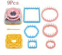 TEMU 9pcs Kit de de punto DIY, de flor de daisy de color , kit de lana de aguja para manual para decoración del hogar