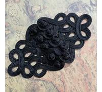 TEMU a , botón de nudo de uniforme dorado de gran tamaño mide 19.5*10 cm. un cierre de rana con bordado de cordón, que como aplique retro para adiciones de ropa.