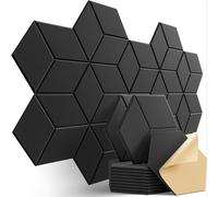 TEMU A Pack Of 12 Self-adhesive Soundproof Panels, 12 X 10 X 0.4 Inches - High-density Foam Acoustic Panels, Fireproof, Noise, And Eliminate , Suitable For /recording /offices.