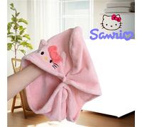 TEMU A Sanrio Quick-Drying Plush Hat with a Cat Ear Design, Made of Soft And Thick Absorbent Towel Material to Wrap Around The Hair, Shedding-Free Bathroom Accessory, Gifting.