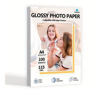 TEMU A4 115 Grams - 100 Hojas de Papel Fotográfico de un que Mide Mm, Adecuado para Impresoras Jete de Tinta y a Láser para Imprimir Menús y Volantes