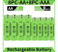 TEMU AA-8PCS + AAA-8PCs, Batería Recargable de Rendimiento, 1.5V AA 1200mAh; 1.5V AAA 1200mAh, Ideal para Control Remoto, Despertador, Linterna, etc. MP3, Juguetes RC, Lámpara LED, Cámara y Celular