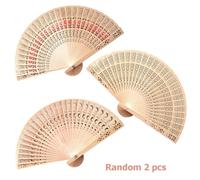 TEMU Abanicos Plegables de Madera Patrones Aleatorios, 2 Piezas, de Retro Español Chino para Recuerdo de Boda, , Actuación, Baile, Decoración del Hogar, Regalo de Festival