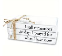 TEMU [Abierto] 3pcs Libros Decorativos de Madera Blancos, Apilamiento de Libros Rústicos de Granja, Libros Falsos para Estantes de Mesa de Café con Borlas de Madera, para Decoración del Hogar