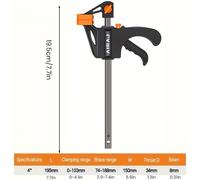 TEMU Abrazadera AIARJ, 10pcs Abrazaderas F para Carpintería de 4 Pulgadas, Herramienta de Carpintero para Agarrar Madera con Rápida de , Kit de Herramientas Manuales para Bricolaje
