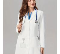 TEMU Abrigo Largo de Larga con Cuello en V y Bolsillo para Mujer, Uniforme de Trabajo para Enfermeras/Doctoras, Abrigo de Otoño/Invierno para Mujer