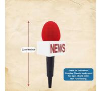 TEMU Accesorio de micrófono de para , ideal para reporteros, y en medios para disfraces de Halloween, así como reuniones festivas y decoraciones de .