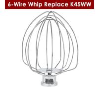 TEMU Accesorio de varilla de 6 hilos para batidora de pie con cabezal inclinable - de K45WW, para huevos, crema, hornear pasteles y preparar