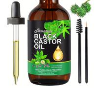 TEMU Aceite de ricino negro de 60 ml/2.02 oz, adecuado para el cabello, pestañas y cejas, ideal para reparar cabello dañado y hidratar la piel .