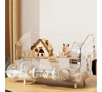 TEMU acrílico espacioso para hámsters de 17X11X13 pulgadas - un recinto de varios niveles adecuado para hámsters y , así como ratones y jerbos, con un diseño ventilado y una base extraíble