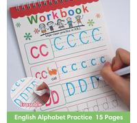 TEMU Actividad para niños de 3 a 6 años para practicar el del alfabeto inglés y números del 1 , diseñada para la educación preescolar y el jardín de , con de limpieza para la educación en el hogar.