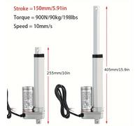 TEMU Actuador lineal de 12V con una de 900N, disponible en longitudes de carrera de 50Mm, 100Mm, 200Mm, 250Mm y 300Mm, con un controlador de motor lineal con una velocidad de 10Mm/S