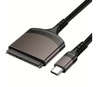 TEMU Adaptador de Cable SATA a USB A/USB C de Disco Duro, a 2.5 "Adaptador SATA III de Disco Duro Carcasa de Aluminio Cable de Nylon Convertidor Externo para Transferencia de SSD/HDD