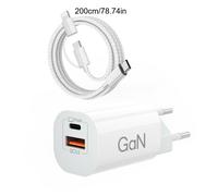 TEMU Adaptador de pared USB C de puerto de 30W Gan PD 30W + QC 3.0 18W y cable de para iPhone 17 16 15 14 13 12 11 Pro Max, cargador de teléfono para Samsung Xiaomi Tipo C
