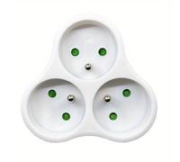 TEMU Adaptador Francés de Tres 16A 250V en Material PC , Ideal para Baño, Cocina y la Mayoría de Electrodomésticos: Compatible con Microondas, Lavadora, Refrigerador, etc